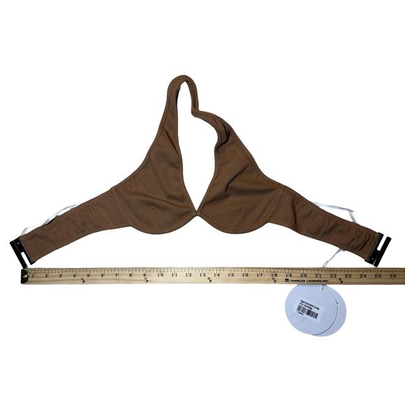 Princess Polly Earth Club Twist Strap Top Sz 4 | Brown Ribbed Halter NWT - Picture 9 of 9